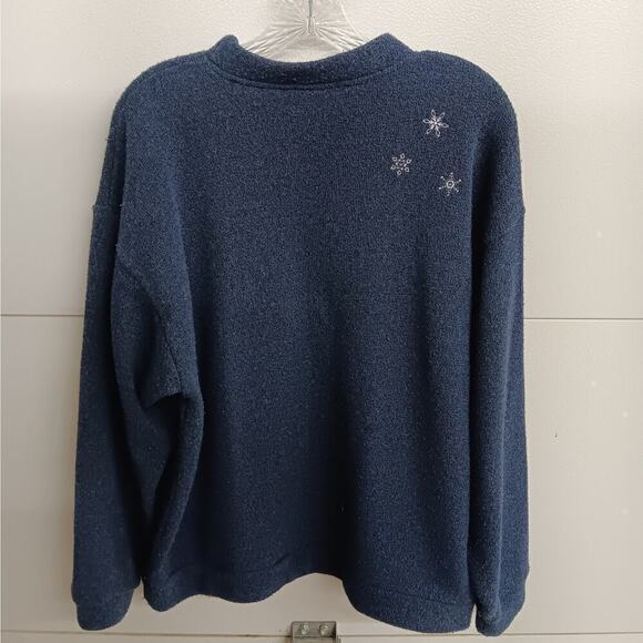 EUC XL Won's Wear XL Snowman Applique Botton Eyes Crew Neck Sweater - Picture 4 of 5